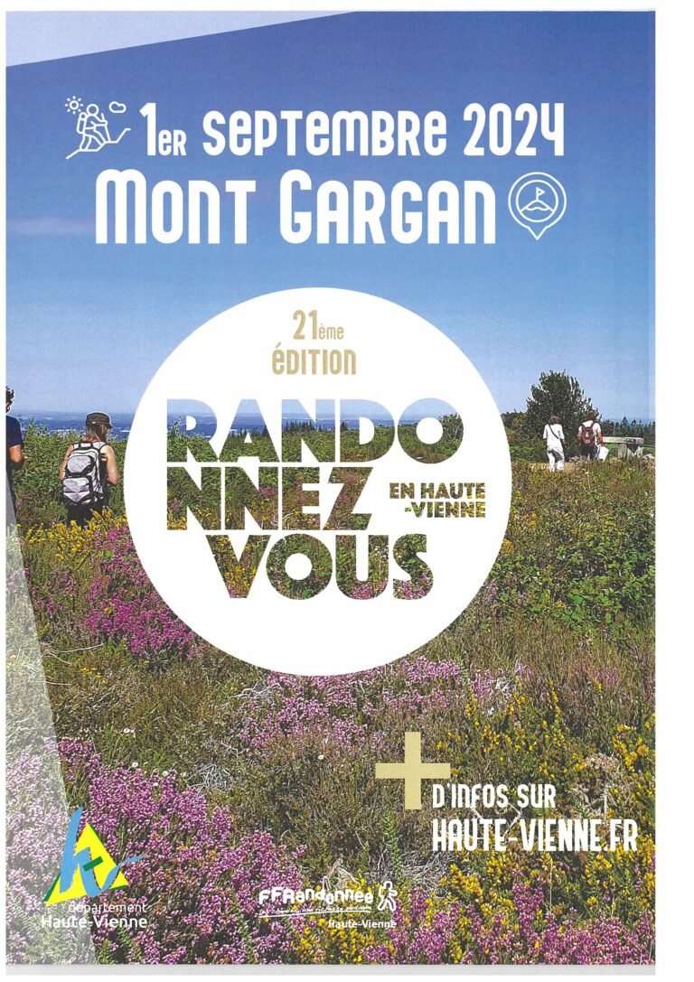 21ème édition de la randonnée le 1er septembre 2024 au Mont Gargan