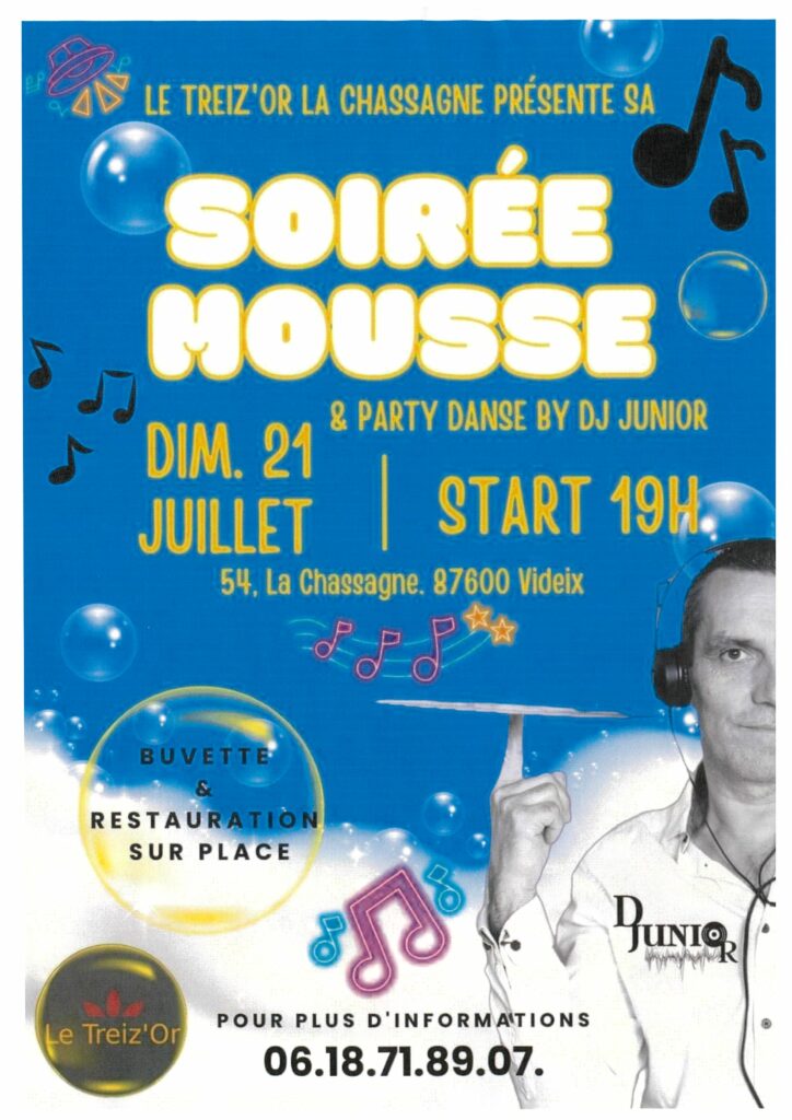 Soirée mousse le dimanche 21 Juillet 2024.