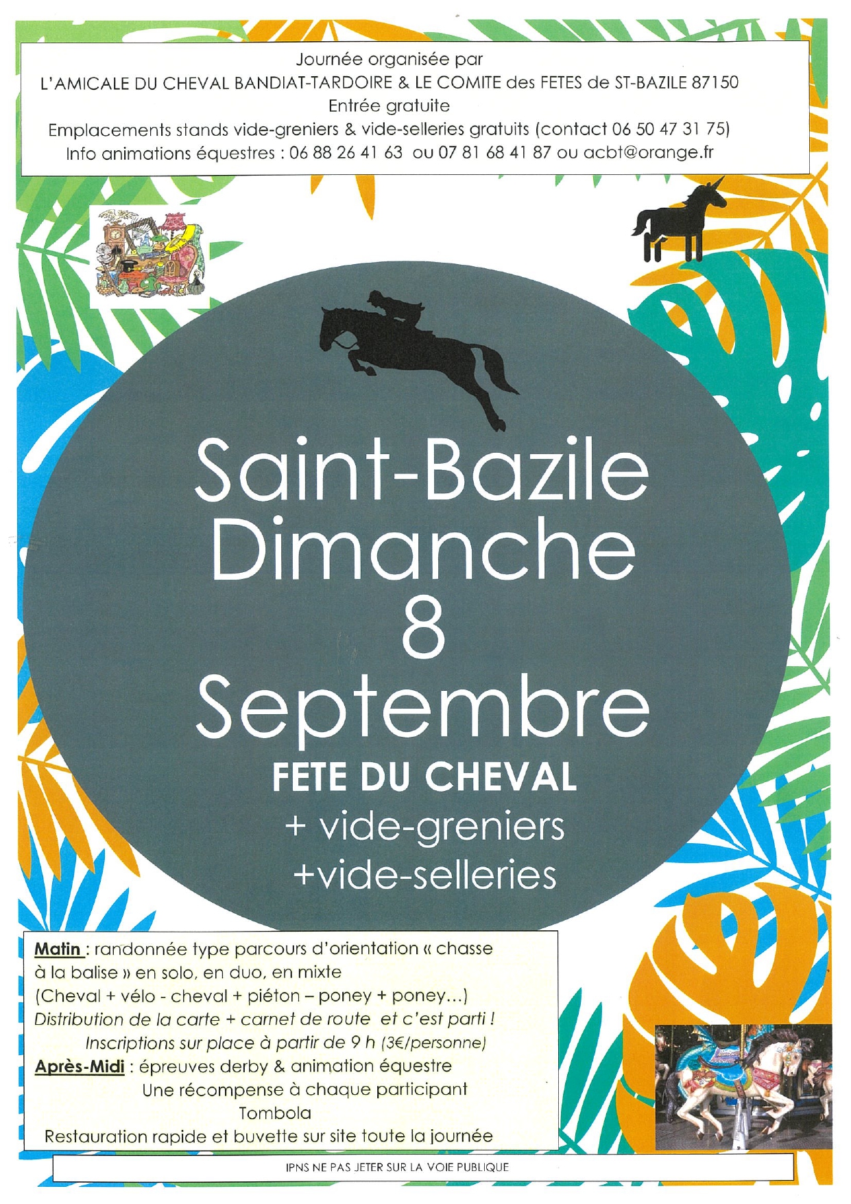 Vide grenier et vide sellerie à Saint Bazile le dimanche 8 septembre